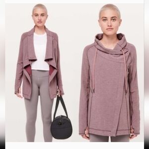 Lululemon Coast Easy Wrap Minimalist Cowl Neck Asymmetrical Sweater Size 10